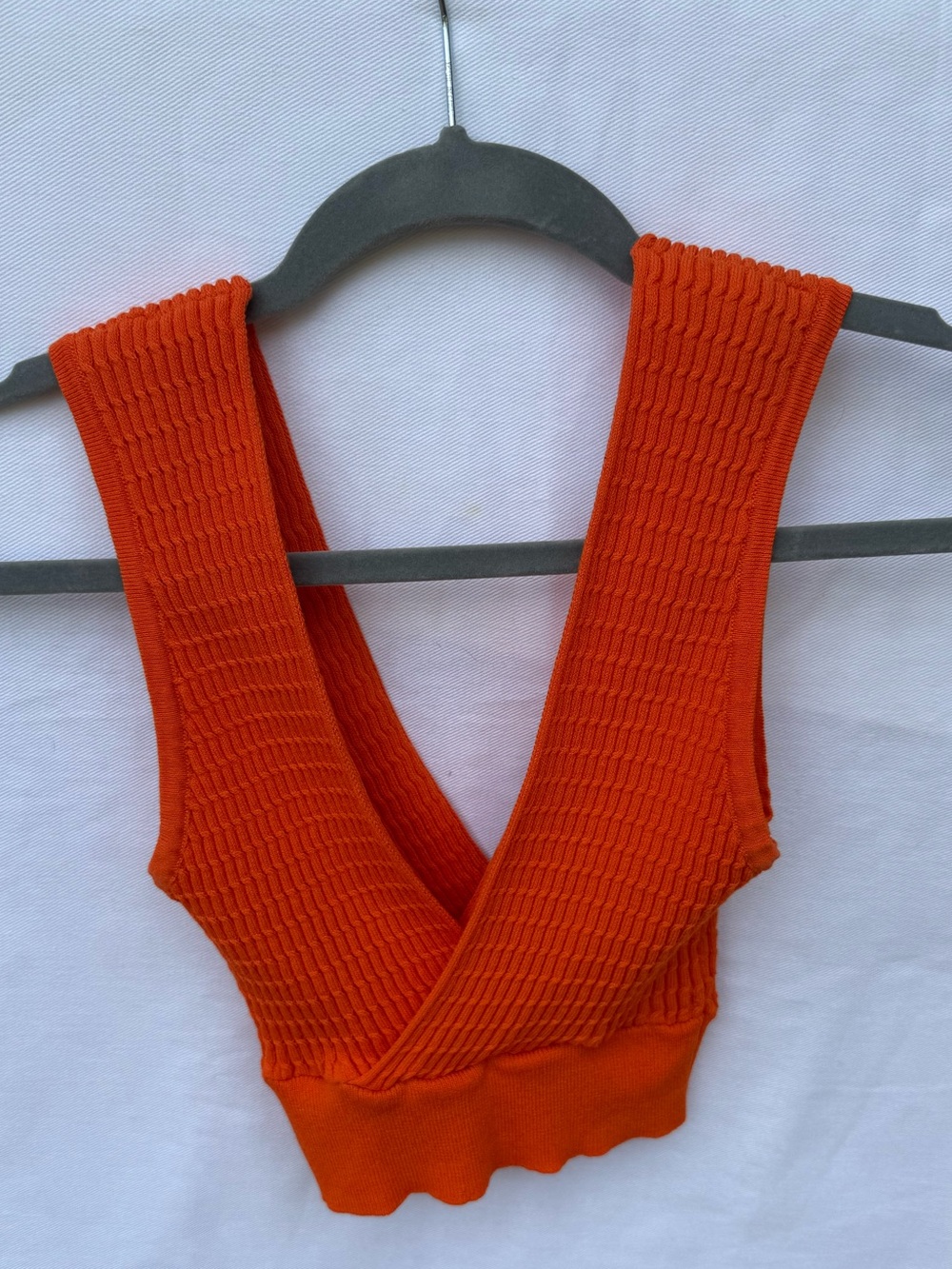 Zara Orange Ribbed Cropped Tank